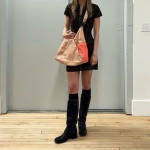 Baboon to the moon triangle tote in desert brown